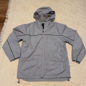 Slate Gray Techwear Utility Windbreaker | Cyberpunk Urban Hooded Jacket XL